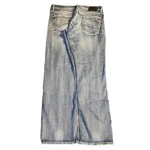 BKE Jeans Jake Straight 34x30 Dark Wash Blue Stretch Denim Mens Rockabilly